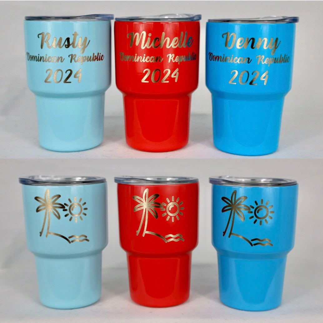 Personalized shot glass tumblers