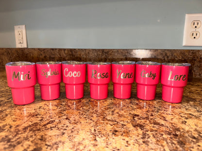 Custom Shot Glasses for Bachelorette Trip | Custom Mini Tumblers | Custom Mini Stanley | Gift for Bride Maids | Girls Trip | Gift for Bride