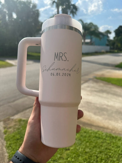 Personalized Wedding Gift Stanley Cup, Personalized Wedding Tumbler, Bridesmaid Proposal, Gifts for Her, Party Favor, Wedding Gift