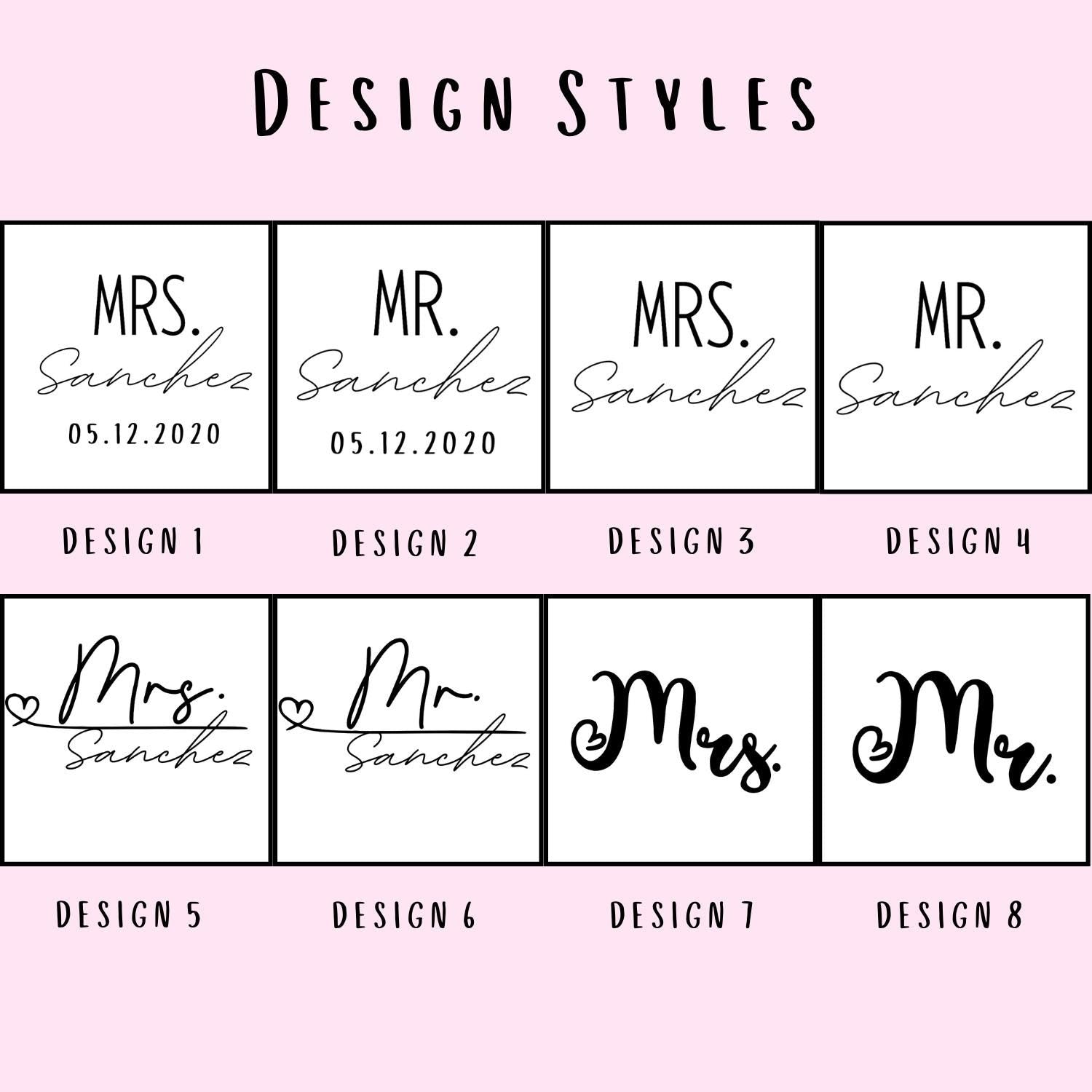 Wedding design styles for the Frost Buddy engraving