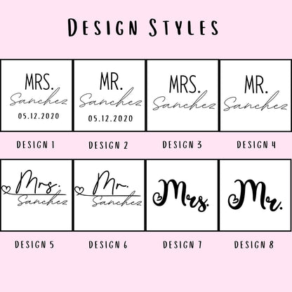 Wedding design styles for the Frost Buddy engraving