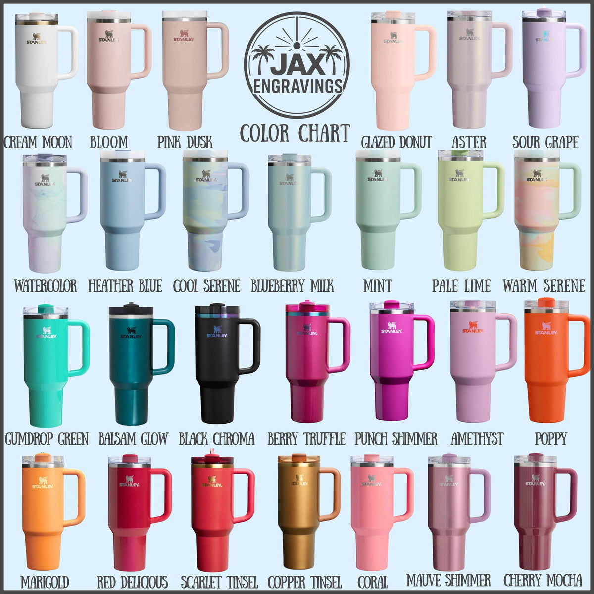 Stanley color chart, specialty colors