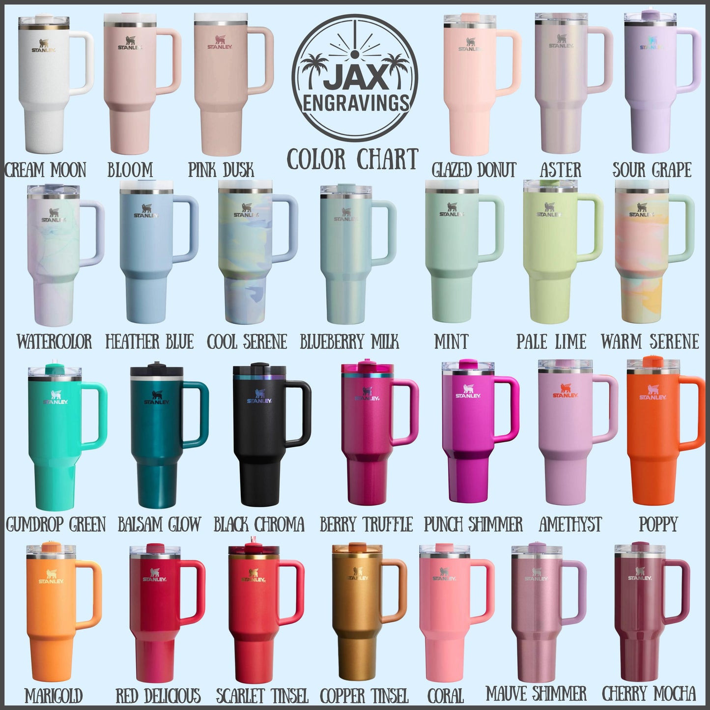 Stanley color chart, specialty colors