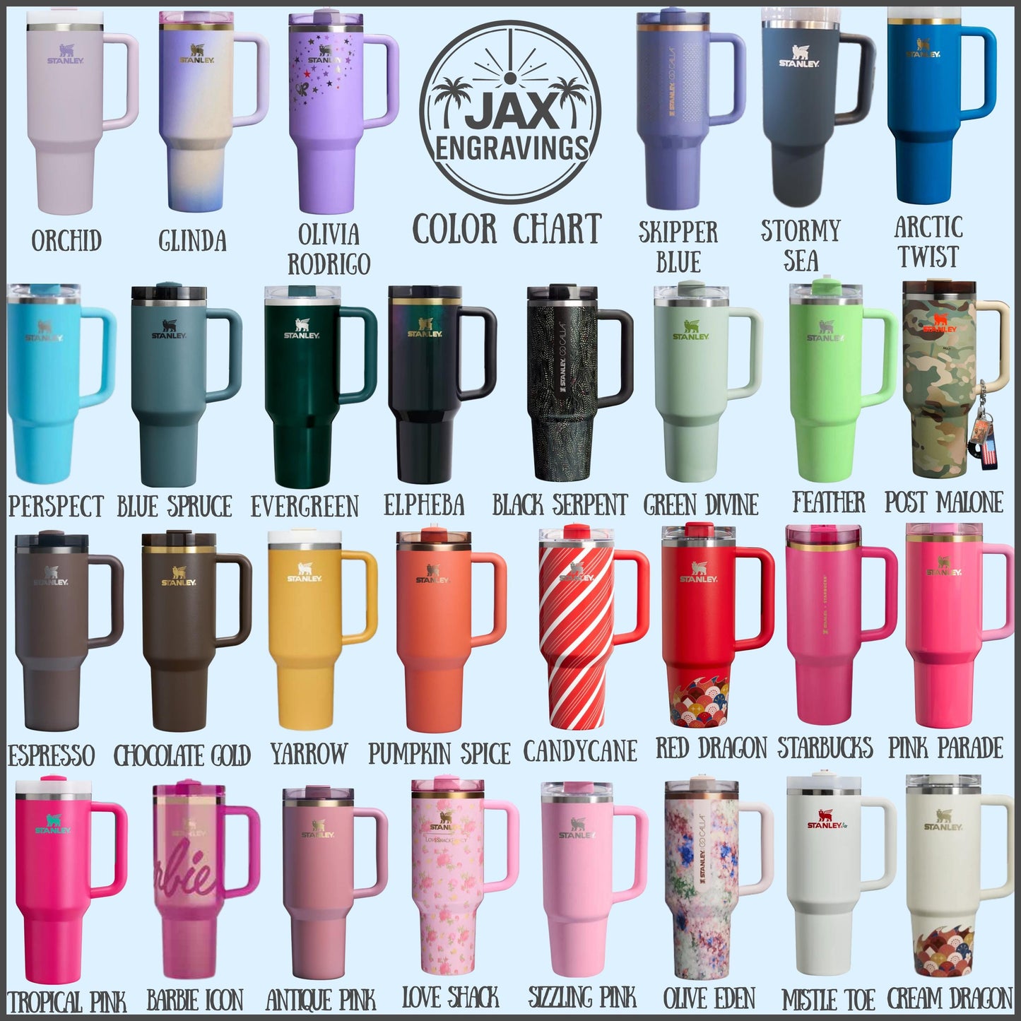 Stanley color chart, extended colors