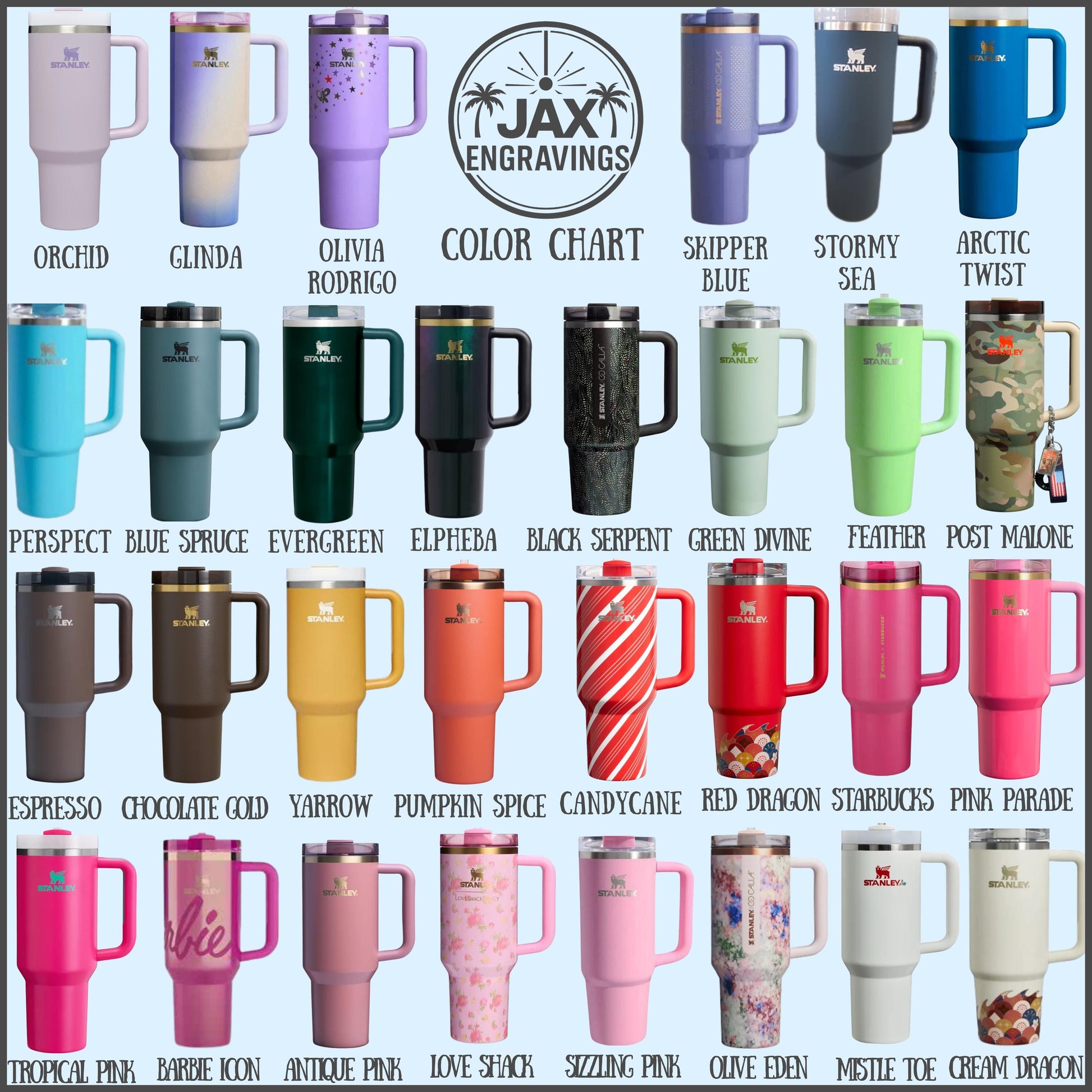 Stanley color chart, extended colors
