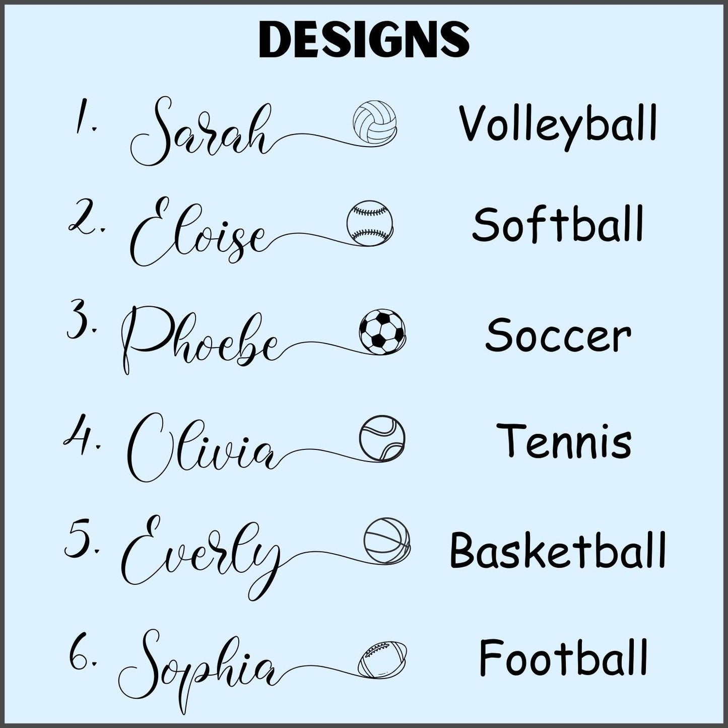 Sport design options for the Owala engraving