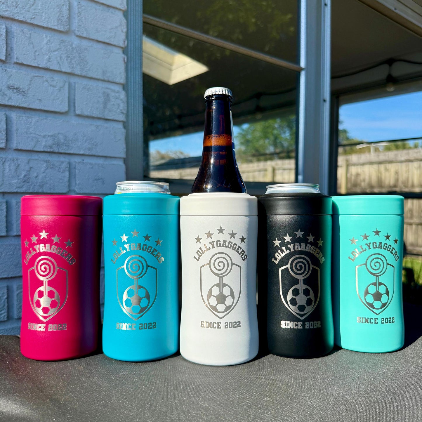 Engraved can cooler