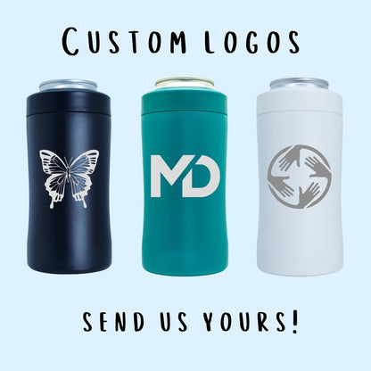 Send us your company logo and we engrave it on the can cooler