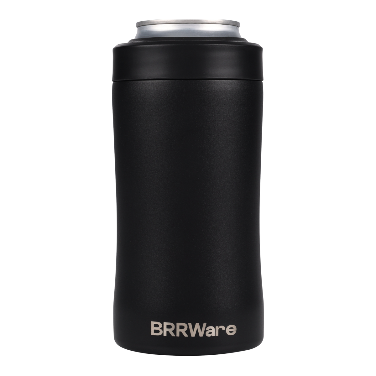 BRRWare 3-in-1 can cooler, Black, front view