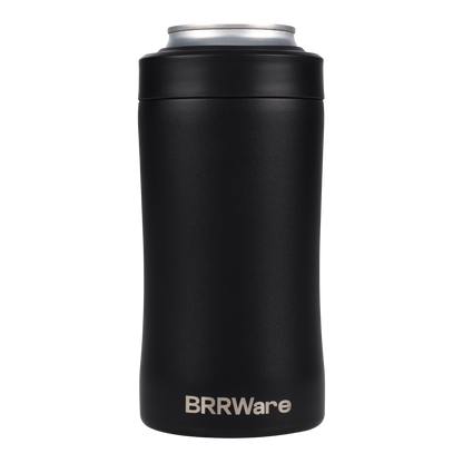 BRRWare 3-in-1 can cooler, Black, front view