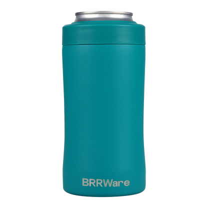 BRRWare 3-in-1 can cooler, Duval Teal, front view
