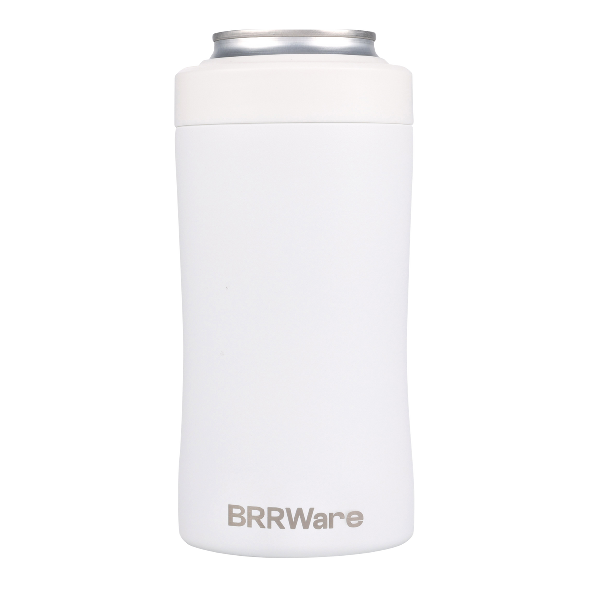 BRRWare 3-in-1 can cooler, White, front view