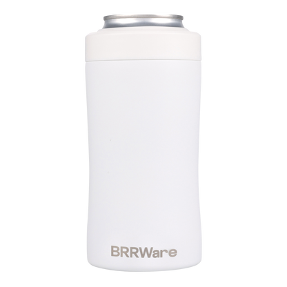 BRRWare 3-in-1 can cooler, White, front view