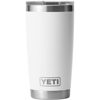 YETI Rambler 20 oz tumbler, White, front view