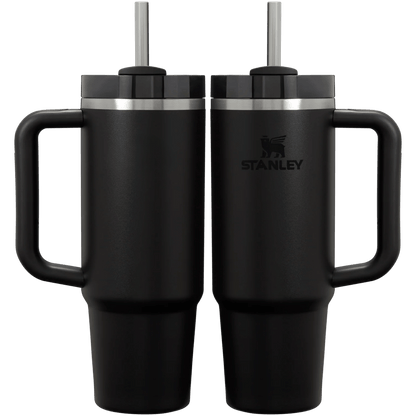 Stanley Quencher 30 oz in Black — front and back