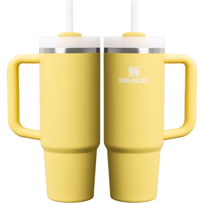 Stanley Quencher 30 oz in Daffodil — front and back