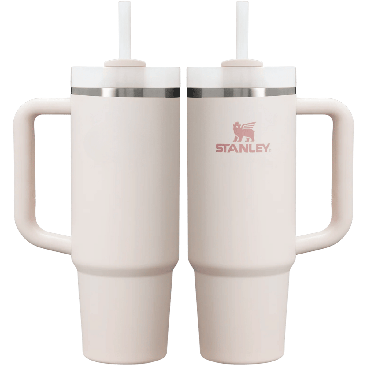 Stanley Quencher 30 oz in Rose Quartz — front and back