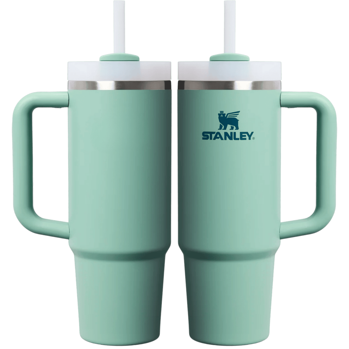 Stanley Quencher 30 oz in Spring Green — front and back