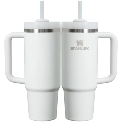 Stanley Quencher 30 oz in White — front and back
