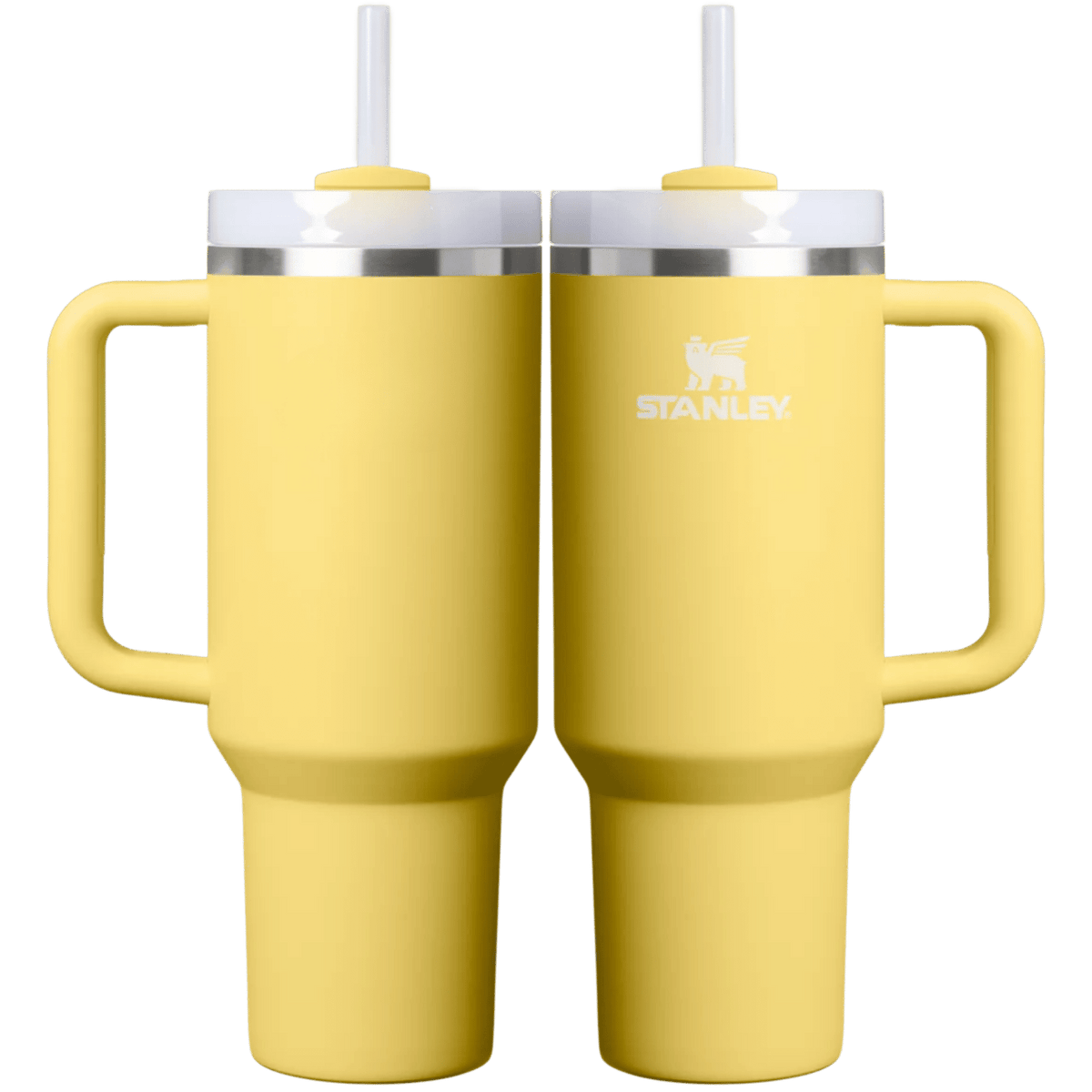 Stanley Quencher 40 oz in Daffodil — front and back