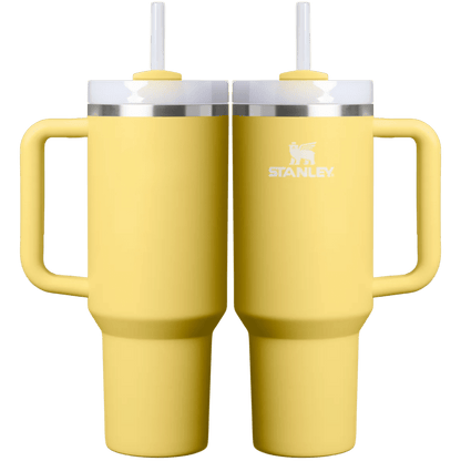 Stanley Quencher 40 oz in Daffodil — front and back