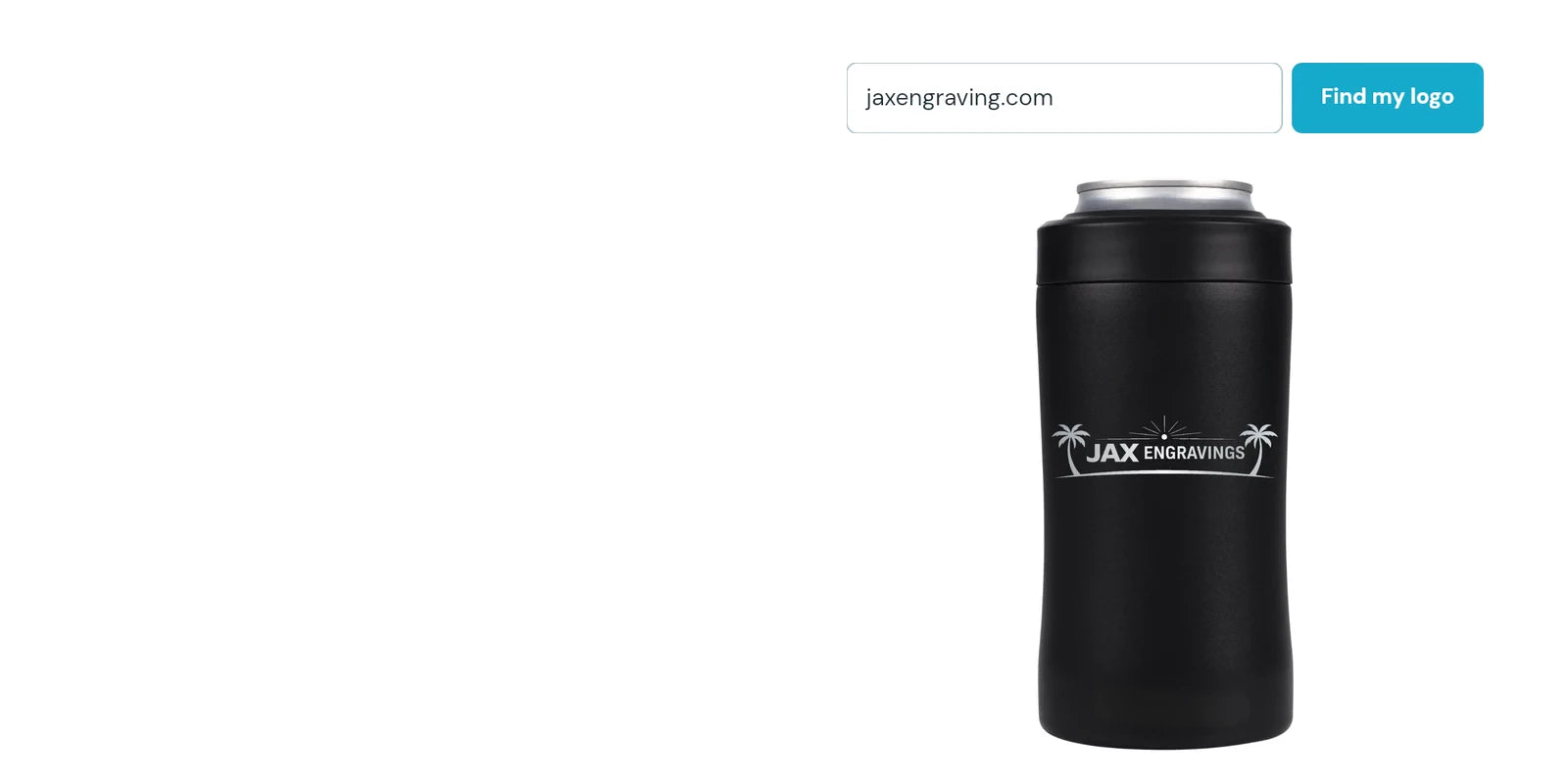 Demonstration of the website logo tool with a real engraved-cup digital preview